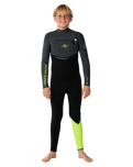 The Rip Curl Boys Flashbomb Pro 4/3mm Chest Zip Wetsuit in Grey