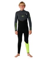 The Rip Curl Boys Flashbomb Pro 4/3mm Chest Zip Wetsuit in Grey