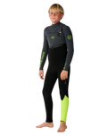 The Rip Curl Boys Flashbomb Pro 4/3mm Chest Zip Wetsuit in Grey