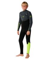 The Rip Curl Boys Flashbomb Pro 4/3mm Chest Zip Wetsuit in Grey