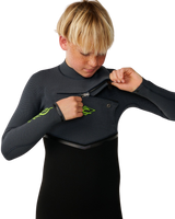 The Rip Curl Boys Flashbomb Pro 4/3mm Chest Zip Wetsuit in Grey