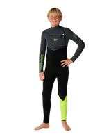 The Rip Curl Boys Flashbomb Pro 4/3mm Chest Zip Wetsuit in Grey