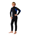 Boys Trad 4/3mm Back Zip Wetsuit in Blue