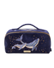 Mystical Whale Open Flat Makeup Bag in Navy