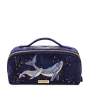 Mystical Whale Open Flat Makeup Bag in Navy