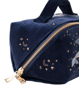 Mystical Whale Open Flat Makeup Bag in Navy