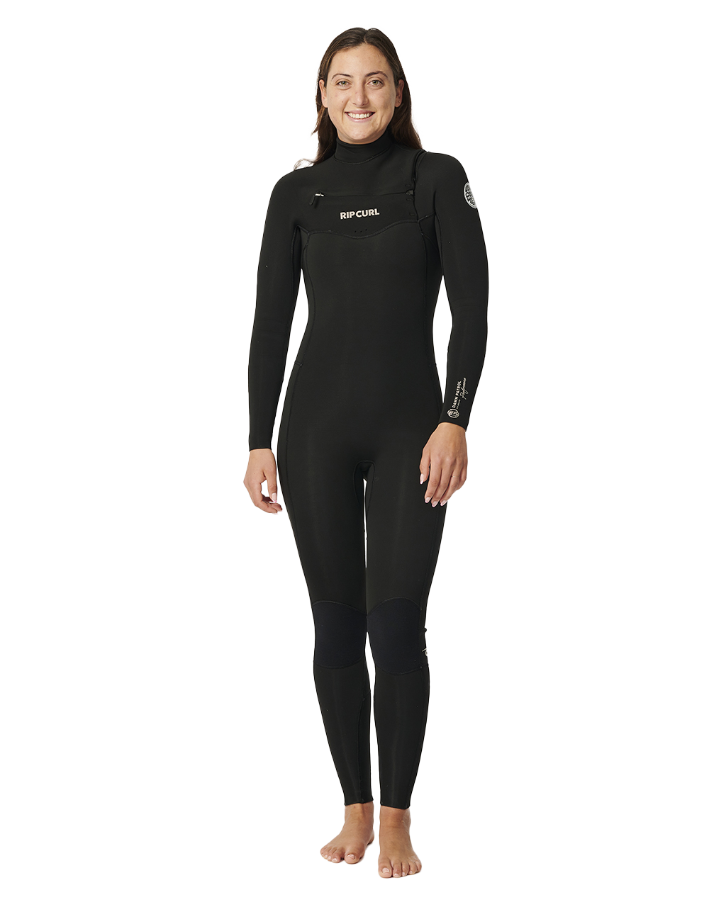 The Rip Curl Womens Womens Dawn Patrol Performance 5/3mm Chest Zip Wetsuit in Black