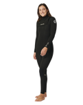 The Rip Curl Womens Womens Dawn Patrol Performance 5/3mm Chest Zip Wetsuit in Black