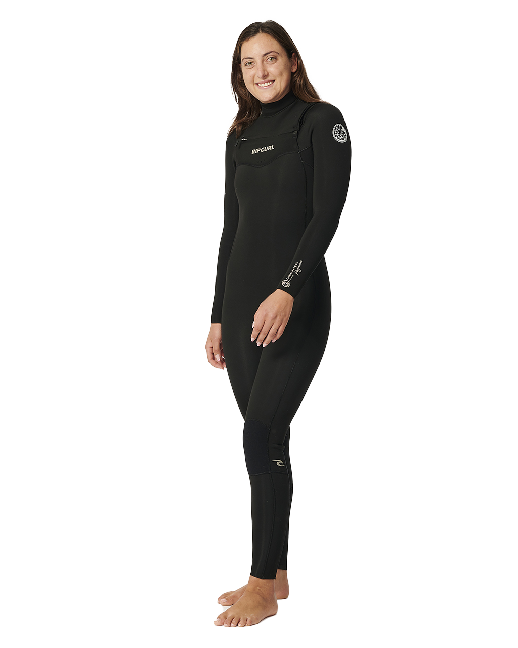 The Rip Curl Womens Womens Dawn Patrol Performance 5/3mm Chest Zip Wetsuit in Black