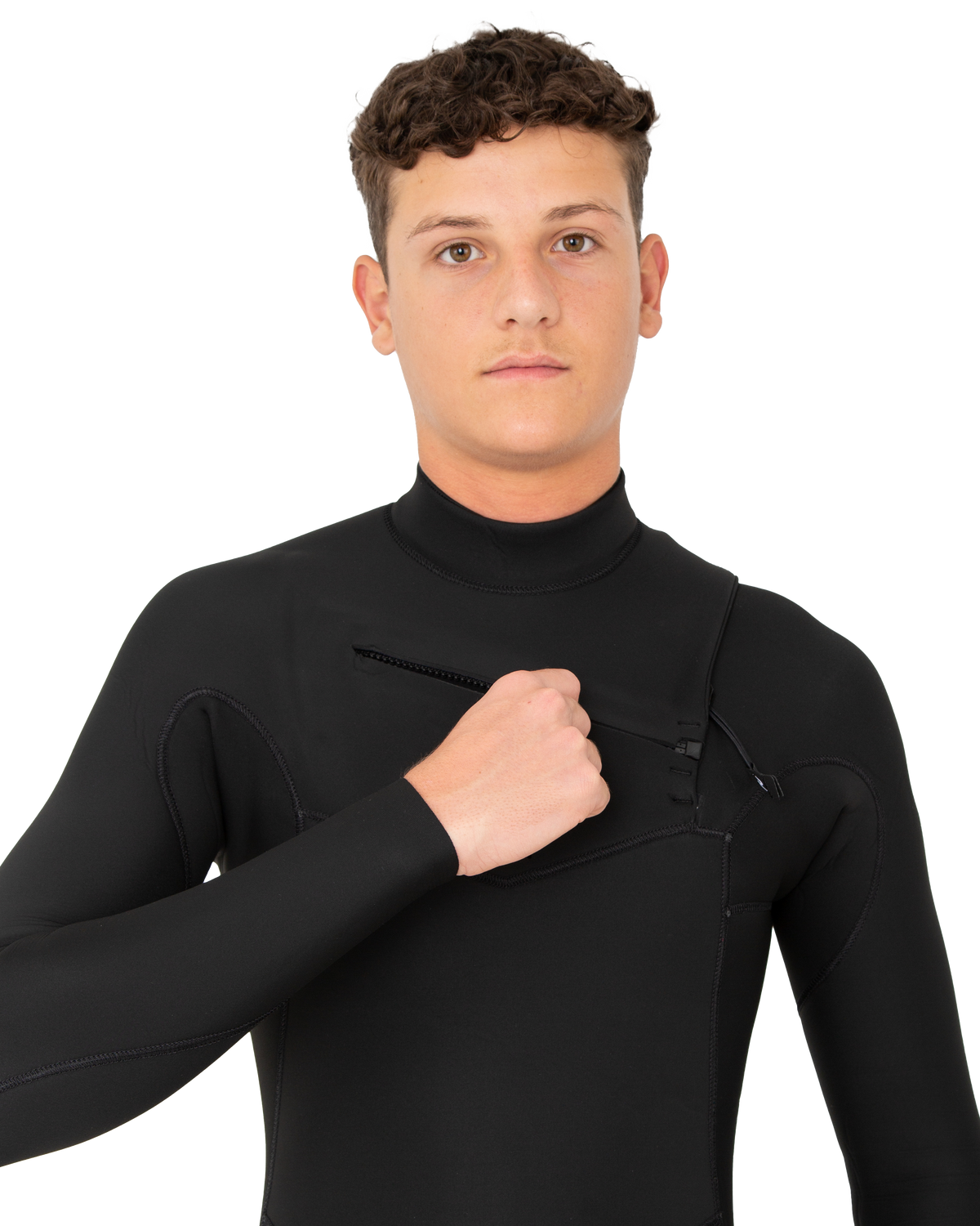 The Rip Curl Mens Dawn Patrol Performance 4/3mm Chest Zip Wetsuit in Black