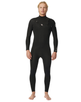 The Rip Curl Mens Dawn Patrol Performance 4/3mm Chest Zip Wetsuit in Black