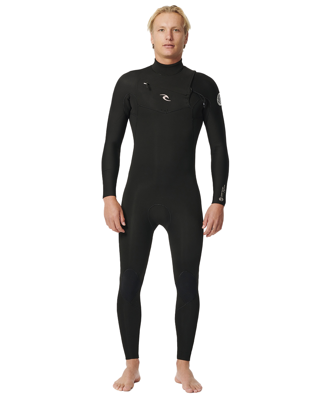 The Rip Curl Mens Dawn Patrol Performance 4/3mm Chest Zip Wetsuit in Black