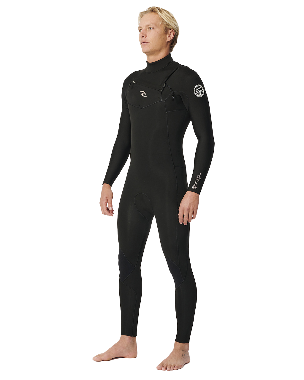 The Rip Curl Mens Dawn Patrol Performance 4/3mm Chest Zip Wetsuit in Black