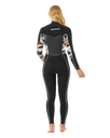 Womens Dawn Patrol 4/3mm Chest Zip Wetsuit in Black, Black & Multi