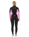 The Rip Curl Womens Dawn Patrol 5/3mm Chest Zip Wetsuit in Black & Pink