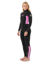 The Rip Curl Womens Dawn Patrol 5/3mm Chest Zip Wetsuit in Black & Pink