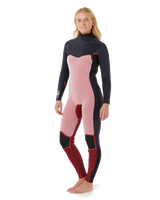 The Rip Curl Womens Dawn Patrol 5/3mm Chest Zip Wetsuit in Black & Pink
