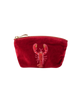 Lobster Velvet Coin Purse in Rouge