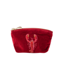 Lobster Velvet Coin Purse in Rouge