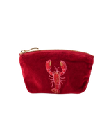 Lobster Velvet Coin Purse in Rouge