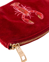 Lobster Velvet Coin Purse in Rouge