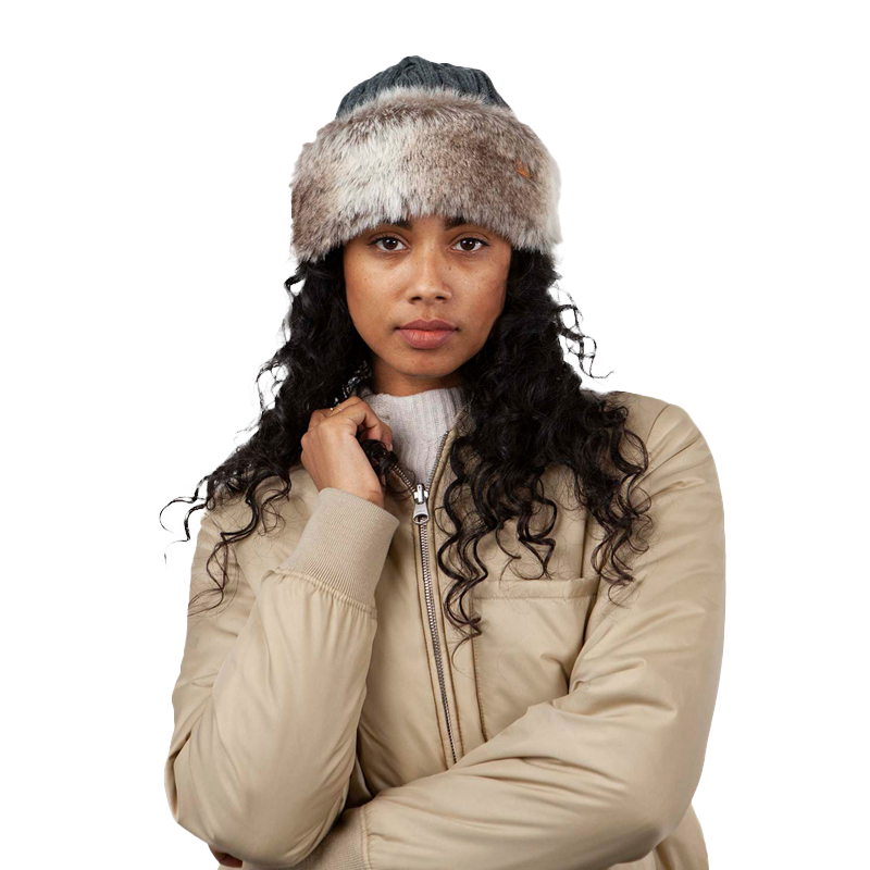 Fur Cable Bandhat in Heather Brown
