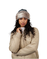 The Barts Womens Fur Cable Bandhat in Heather Brown