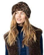 The Barts Womens Fur Cable Bandhat in Print Brown
