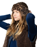 The Barts Womens Fur Cable Bandhat in Print Brown