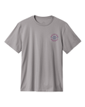 The Brixton Mens Oath V Standard T-Shirt in Heather Grey, Off White & Dark Brown
