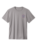 The Brixton Mens Oath V Standard T-Shirt in Heather Grey, Off White & Dark Brown