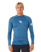 Waves UPF Performance Long Sleeved Rash Vest in Bluefin