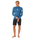 Waves UPF Performance Long Sleeved Rash Vest in Bluefin