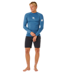 Waves UPF Performance Long Sleeved Rash Vest in Bluefin