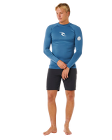 Waves UPF Performance Long Sleeved Rash Vest in Bluefin