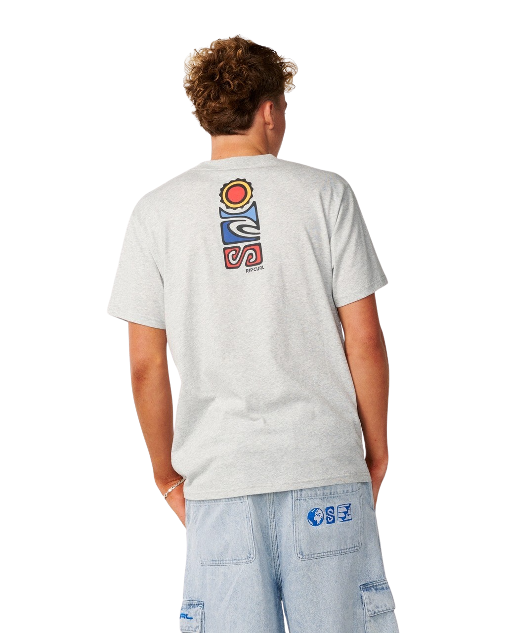The Rip Curl Mens S-Series VC Stack T-Shirt in Grey Marle