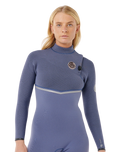 E-Bomb 5/3mm Zipless Entry Wetsuit in Grey Blue