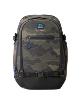The Rip Curl F-Light Posse Search Camo 35L Backpack in Black & Olive
