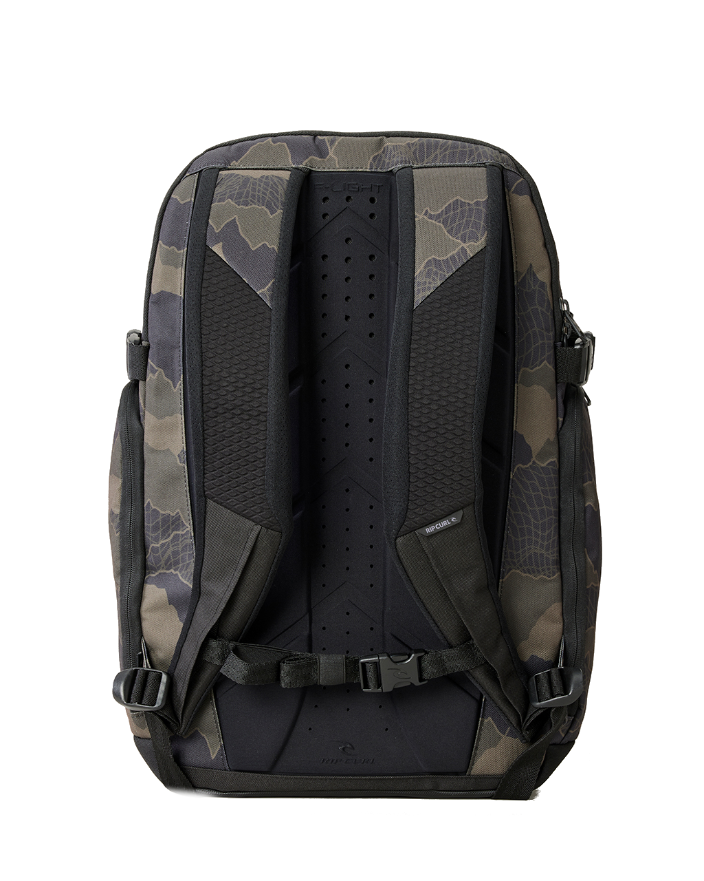 The Rip Curl F-Light Posse Search Camo 35L Backpack in Black & Olive