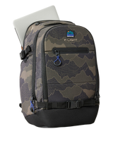 The Rip Curl F-Light Posse Search Camo 35L Backpack in Black & Olive