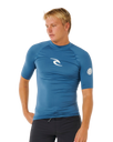 Waves UPF Performance Short Sleeved Rash Vest in Bluefin