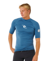 Waves UPF Performance Short Sleeved Rash Vest in Bluefin