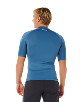 Waves UPF Performance Short Sleeved Rash Vest in Bluefin