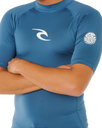 Waves UPF Performance Short Sleeved Rash Vest in Bluefin