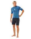 Waves UPF Performance Short Sleeved Rash Vest in Bluefin
