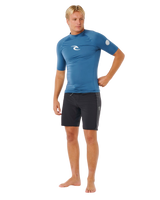 Waves UPF Performance Short Sleeved Rash Vest in Bluefin