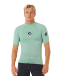 Waves UPF Performance Short Sleeved Rash Vest in Aloe