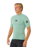 Waves UPF Performance Short Sleeved Rash Vest in Aloe