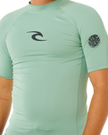 Waves UPF Performance Short Sleeved Rash Vest in Aloe