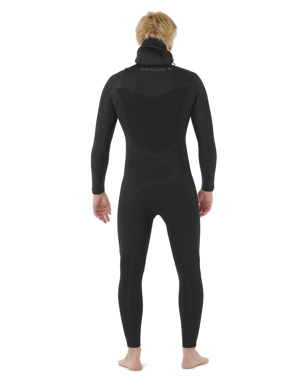 The Rip Curl Mens Dawn Patrol 5/4mm Hooded Chest Zip Wetsuit in Black